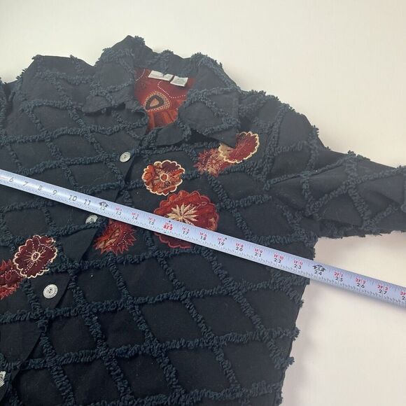 Fashion Bug Floral Embroidered Beaded Jacket 18 20 Boxy 90s Blazer Grunge - Picture 6 of 11